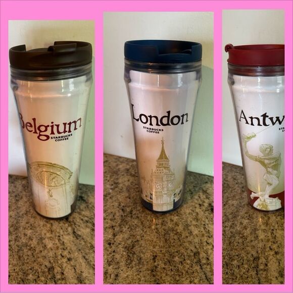 LOT OF 3 Starbucks Tumbler London ANTWERP BELGIUM Travel Tumbler City Series - Picture 1 of 16